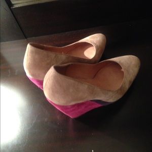 Multicolor wedge platform shoes